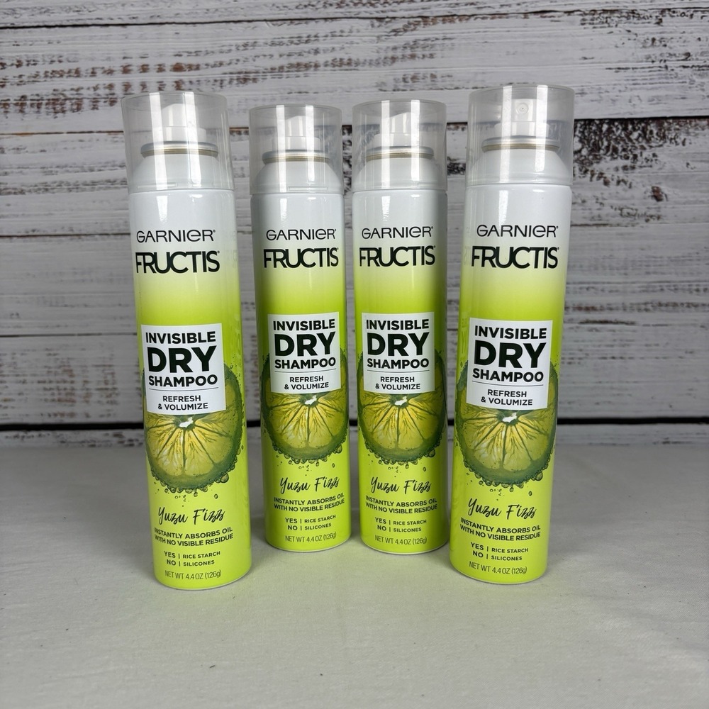 Garnier Fructis Invisible Dry Shampoo Yuzu Fizz Refresh Volumize 4.4oz (4 pack)
